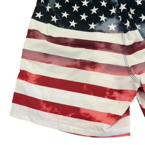 NEW Hurley Board Shorts Men’s Large Flag Patriotic Stars & Stripes - Picture 7 of 15